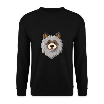 Keeshond Dog Breed Cartoon Kawaii Illustration - Unisex Sweatshirt - black - Front - Alina (178cm) & Michal (187cm)