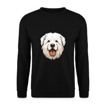Himalaya-Schäferhund Hunderasse Karikatur Kawaii Illust - Unisex Pullover - Schwarz - Vorne - Alina (178cm) & Michal (187cm)