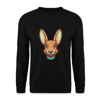 Hare Indian Dog Breed Cartoon Kawaii Illustration - Unisex Sweatshirt - black - Front - Alina (178cm) & Michal (187cm)