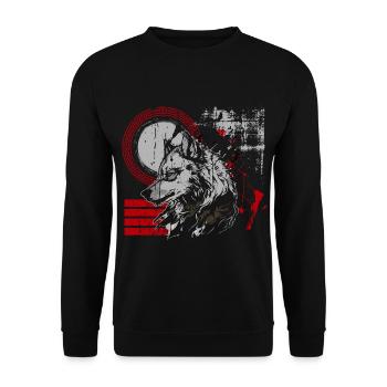Tattoo Skull Red Horror - Unisex Sweatshirt - black - Front - Alina (178cm) & Michal (187cm)