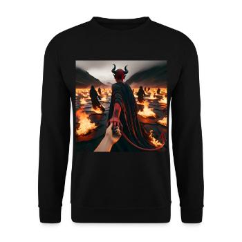 Follow Me to the Abyss - Infernal Devil's Pact #13 - Unisex Sweatshirt - black - Front - Alina (178cm) & Michal (187cm)