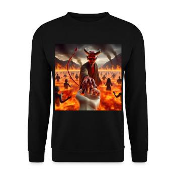 Follow Me to the Abyss - Infernal Devil's Pact #16 - Unisex Sweatshirt - black - Front - Alina (178cm) & Michal (187cm)