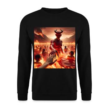 Follow Me to the Abyss - Infernal Devil's Pact #14 - Unisex Sweatshirt - black - Front - Alina (178cm) & Michal (187cm)