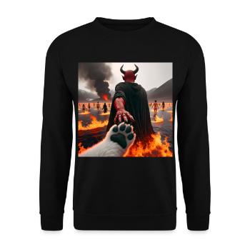 Follow Me to the Abyss - Infernal Devil's Pact #19 - Unisex Sweatshirt - black - Front - Alina (178cm) & Michal (187cm)