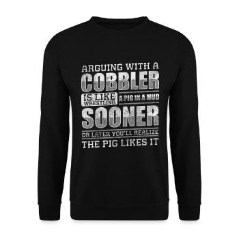 Schuhmacher Schuh Leder Original - Unisex Pullover - Schwarz - Vorne - Alina (178cm) & Michal (187cm)