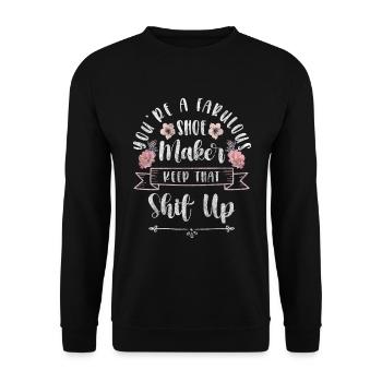 Shoemaker, Shoes, Craftsman, Boots - Unisex Sweatshirt - black - Front - Alina (178cm) & Michal (187cm)