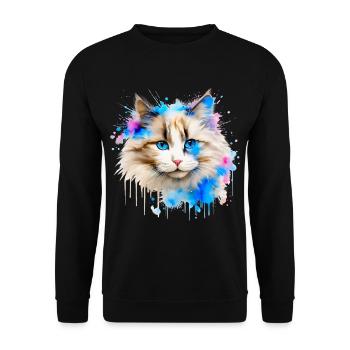 chat ragdol - Sweat-shirt Unisexe - noir - Devant - Alina (178cm) & Michal (187cm)