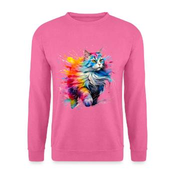 Katze, Maine Coon - Unisex Pullover - Pink - Vorne