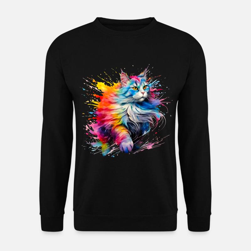 Katze, Maine Coon - Unisex Pullover - Schwarz