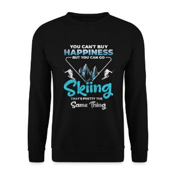 Snowboarding Slope Winter Winter Sports - Unisex Sweatshirt - black - Front - Alina (178cm) & Michal (187cm)