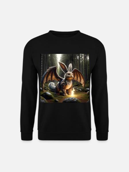 Fire Breathing Bunny Dragon #15 - Unisex Sweatshirt - black