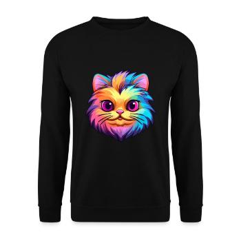 Britische Falte Kurzhaarkatze Bunte Karikatur Kawaii - Unisex Pullover - Schwarz - Vorne - Alina (178cm) & Michal (187cm)