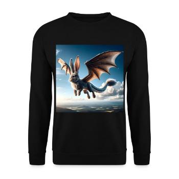 Flying Bunny Dragon #01 - Unisex Sweatshirt - black - Front - Alina (178cm) & Michal (187cm)
