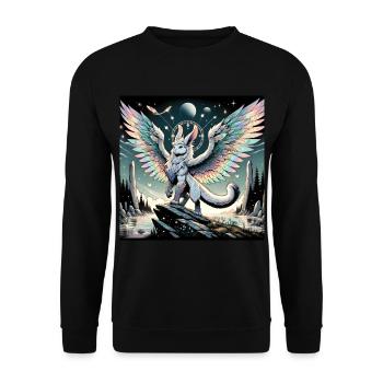 Mythical Bunny Dragon - Unisex Sweatshirt - black - Front - Alina (178cm) & Michal (187cm)