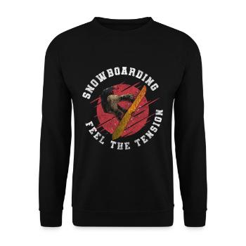 Snowboard Berg Winterurlaub - Unisex Pullover - Schwarz - Vorne - Alina (178cm) & Michal (187cm)