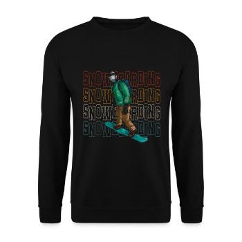 Snowboarder Schnee Tailgrab Sprung - Unisex Pullover - Schwarz - Vorne - Alina (178cm) & Michal (187cm)