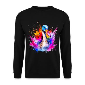 oie en couleurs , oiseaux - Sweat-shirt Unisexe - noir - Devant - Alina (178cm) & Michal (187cm)