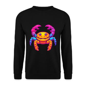 Crab Colorful Watercolor Cartoon Kawaii Animal - Unisex Sweatshirt - black - Front - Alina (178cm) & Michal (187cm)