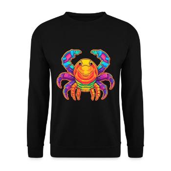 Craw Aquarelle colorée Dessin animé Kawaii Animal - Sweat-shirt Unisexe - noir - Devant - Alina (178cm) & Michal (187cm)
