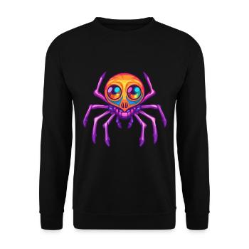 Spinne buntes Aquarell Cartoon Kawaii Tier - Unisex Pullover - Schwarz - Vorne - Alina (178cm) & Michal (187cm)