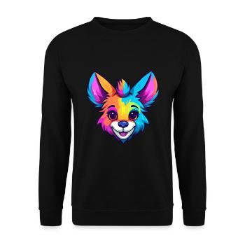Aardwolf Aquarelle Colorée Dessin Animé Kawaii Animal - Sweat-shirt Unisexe - noir - Devant - Alina (178cm) & Michal (187cm)