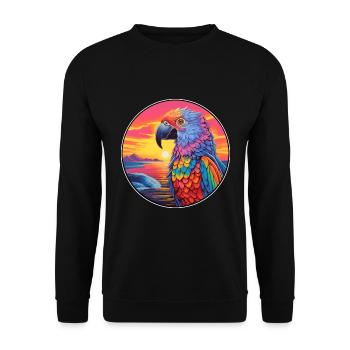 Oiseau Aquarelle Colorée Dessin Animé Kawaii Animal - Sweat-shirt Unisexe - noir - Devant - Alina (178cm) & Michal (187cm)