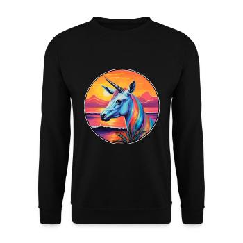 Oryx coloré aquarelle dessin animé Kawaii Animal - Sweat-shirt Unisexe - noir - Devant - Alina (178cm) & Michal (187cm)