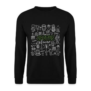 Plant Sun Humor Prickly - Unisex Sweatshirt - black - Front - Alina (178cm) & Michal (187cm)