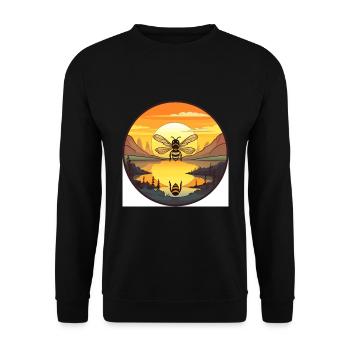 Abeille Aquarelle Colorée Dessin Animé Kawaii Animal - Sweat-shirt Unisexe - noir - Devant - Alina (178cm) & Michal (187cm)