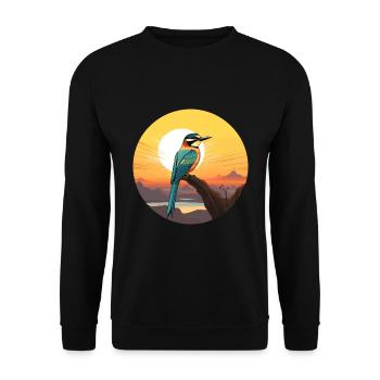 Guêpier coloré aquarelle dessin animé kawaii animal de compagnie - Sweat-shirt Unisexe - noir - Devant - Alina (178cm) & Michal (187cm)