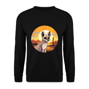 Aardwolf Aquarelle Colorée Dessin Animé Kawaii Animal - Sweat-shirt Unisexe - noir - Devant - Alina (178cm) & Michal (187cm)