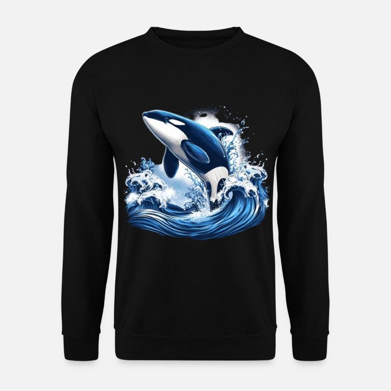 Blauer Orca - Unisex Pullover - Schwarz