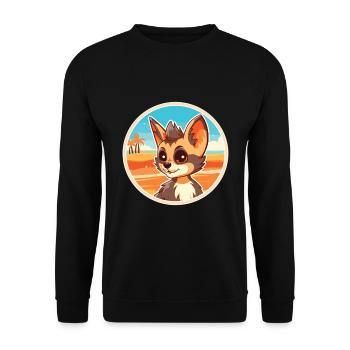 Aardwolf Aquarelle Cartoon Kawaii Clipart Animal - Sweat-shirt Unisexe - noir - Devant - Alina (178cm) & Michal (187cm)
