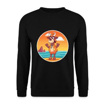 Bongo Aquarell Cartoon Kawaii Clipart Tier - Unisex Pullover - Schwarz - Vorne - Alina (178cm) & Michal (187cm)