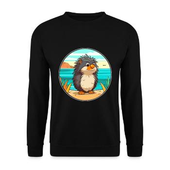porc-épic aquarelle dessin animé Kawaii Clipart Animal - Sweat-shirt Unisexe - noir - Devant - Alina (178cm) & Michal (187cm)