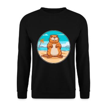 Gopher Watercolor Cartoon Kawaii Clipart Animal - Unisex Sweatshirt - black - Front - Alina (178cm) & Michal (187cm)