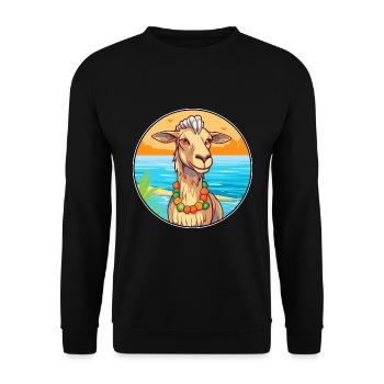 Ziege Aquarell Cartoon Kawaii Clipart Tier - Unisex Pullover - Schwarz - Vorne - Alina (178cm) & Michal (187cm)
