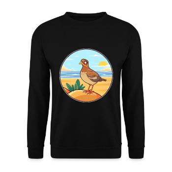 Perdrix aquarelle dessin animé Kawaii Clipart Animal - Sweat-shirt Unisexe - noir - Devant - Alina (178cm) & Michal (187cm)