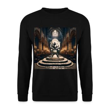 Fart Souls - Hollow Knight on Porcelain Throne #03 - Unisex Sweatshirt - black - Front - Alina (178cm) & Michal (187cm)