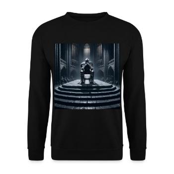 Fart Souls - Hollow Knight on Porcelain Throne #11 - Unisex Sweatshirt - black - Front - Alina (178cm) & Michal (187cm)