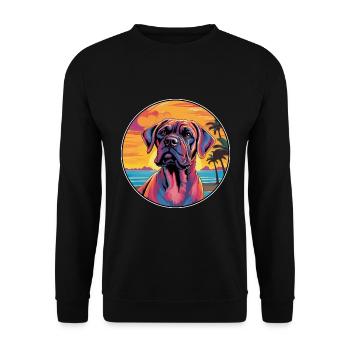 Alpine Mastiff Dog Breed Colorful Cartoon Watercol - Unisex Sweatshirt - black - Front - Alina (178cm) & Michal (187cm)