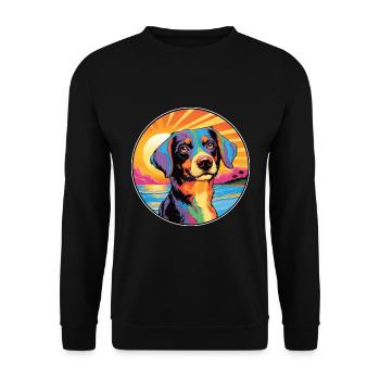 Ariegeois Race De Chien Coloré Dessin Animé Aquarelle - Sweat-shirt Unisexe - noir - Devant - Alina (178cm) & Michal (187cm)