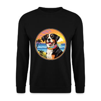 Appenzeller Sennenhund Dog Breed Colorful Cartoon - Unisex Sweatshirt - black - Front - Alina (178cm) & Michal (187cm)