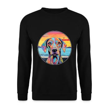 Braque Français Race De Chien Coloré Cartoon Waterco - Sweat-shirt Unisexe - noir - Devant - Alina (178cm) & Michal (187cm)