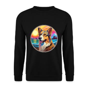 Bucovine Berger Chien Race Coloré Dessin Animé Eau - Sweat-shirt Unisexe - noir - Devant - Alina (178cm) & Michal (187cm)
