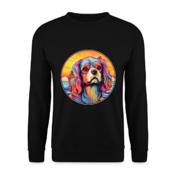 Anglais Jouet Épagneul Chien Race Coloré Dessin Animé Wat - Sweat-shirt Unisexe - noir - Devant - Alina (178cm) & Michal (187cm)