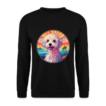 German Sheeppoodle Dog Breed Colorful Cartoon Wate - Unisex Sweatshirt - black - Front - Alina (178cm) & Michal (187cm)