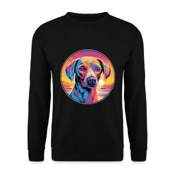 Koolie chien race coloré dessin animé aquarelle - Sweat-shirt Unisexe - noir - Devant - Alina (178cm) & Michal (187cm)