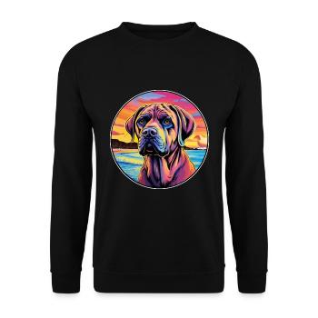 Mallorca Mastiff Race De Chien Coloré Cartoon Waterc - Sweat-shirt Unisexe - noir - Devant - Alina (178cm) & Michal (187cm)