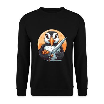 Macareux - Sweat-shirt Unisexe - noir - Devant - Alina (178cm) & Michal (187cm)